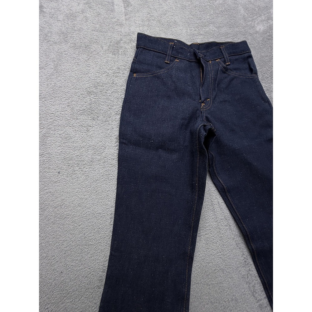 Vintage Levis‎ Bell Bottom Jeans Mens 27x32 Dark Wash Denim Student Made USA 70s - Picture 4 of 16